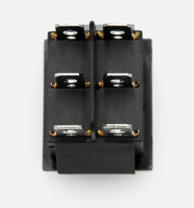 Buton Siyah Mom Off Mom (Momentary) Işıksız 6 Pin 16a 250v Kcd2 / Ic-111(2 Yöne Yaylı Tip)