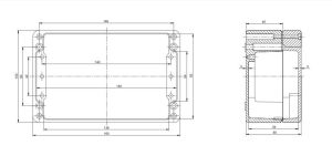 AK-SE-325  160x100x60 Contalı Alüminyum Kutu (IP-65)