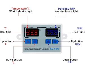 XK-W1099 Ac 220v Dijital Termostat Sıcaklık ve Nem Kontrol Cihazı (220v Ac ile Çalışır)