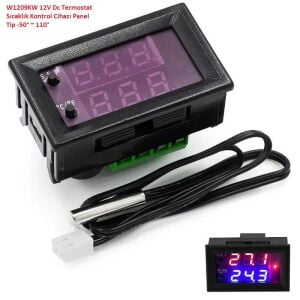 W1209KW 12V Dc Termostat Sıcaklık Kontrol Cihazı Panel Tip -50° ~ 110°