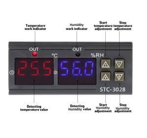 Stc-3028 Dijital Sıcaklık ve Nem Kontrol termostat  220v Rc-10065