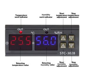 Stc-3028 Dijital Sıcaklık ve Nem Kontrol termostat  220v Rc-10065