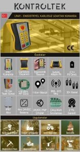 Rf Kumanda 8 Çıkışlı Kontrol Ünitesi Alıcı + Kumanda Set LR611 Kontroltek