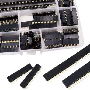 120 Adet Header Seti 2,54mm Dişi 4-20 Pin 8 Çeşit Şeffaf Çantada