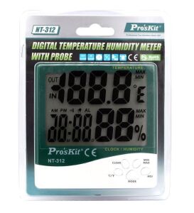 Proskit PK-040 NT-312 Saat Termometre Isı Nem Ölçer Problu -10/+50°