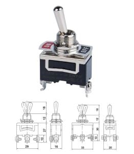 Toggle Switch On Off CNTD C5-11B 2 Pim Vida Bacak Anahtar 15A 220V Ac ( Kalıcı Tip )