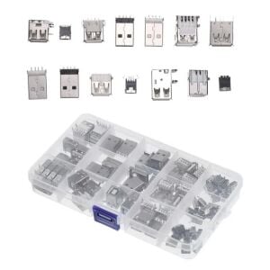 82 Adet Usb Soket Seti Pcb Tip 14 Çeşit Şeffaf Çantada