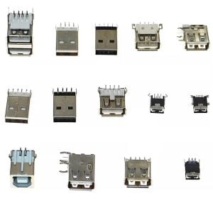 82 Adet Usb Soket Seti Pcb Tip 14 Çeşit Şeffaf Çantada