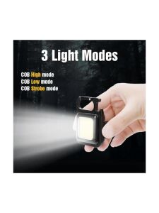 Cob LED Mini Anahtarlık Fener 500 Lümen Şarjlı Mıknatıslı
