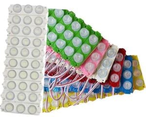 LED-Modül ÜÇLÜ BÜYÜK MERCEKLİ 3W MAVİ  3030 smd  LEDLİ 12V DC