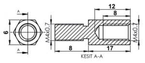 DİSTANS  METAL  AK-YP-4117  METRİK 4  17 mm  ERKEK - DİŞİ  YÜKSELTEC