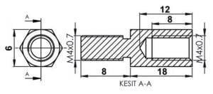 DİSTANS  METAL  AK-YP-4118  METRİK 4  18 mm  ERKEK - DİŞİ  YÜKSELTEC