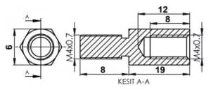 DİSTANS  METAL  AK-YP-4119  METRİK 4  19 mm  ERKEK - DİŞİ  YÜKSELTEC