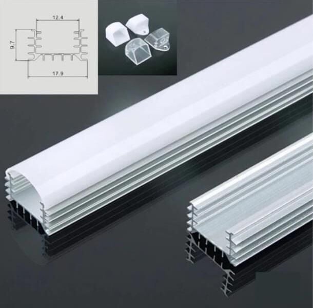 Boş Led Armatür Kasası Alüminyum 1 Metre Profil Beyaz Kapak Tam Takım Ledsiz (5 adet fiyatı)
