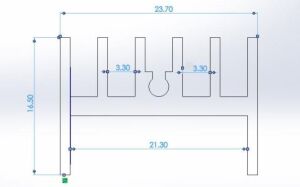Alüminyum Soğutucu TO-247  Kılıf Siyah Eloksallı 25 mm m3 Pasolu 59AS25