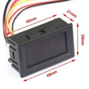 Dijital Ampermetre & Voltmetre 0 ~ 30V / 0 ~ 10A Panel Tip DC