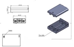 AK-SBH-331-AS   3xAA Tipi Kapaklı Switch'li Pil Yuvası  [  A.L.T.K.Y  ]