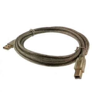 USB PRİNTER KABLO 3mt A E/B E USB-201/USB-230 Transparan ŞEFFAF