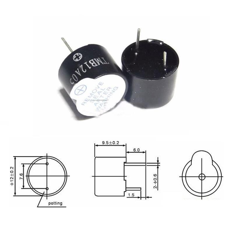 Buzzer Siyah Pcb Tip 5v 12x10m ZX12A05 / TBM12A05