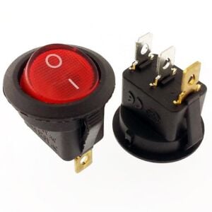 ANAHTAR YUVARLAK KAFA ON ~ OFF KIRMIZI IŞIKLI 220V 3 PİN  IC-131
