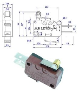 SWİTCH MAKARALI 16x28mm 14mm  15A IC-175  (220V 16A) KW1-103-6