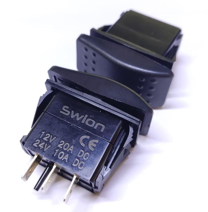Marin Switch Buton Siyah On Off On (Mom Off Mom) Işıksız 3 Pin SW-3P IC-134M-N7 (2Yöne Yaylı Tip)