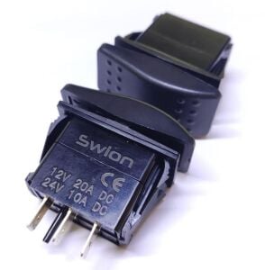 Marin Switch Buton Siyah On Off On (Mom Off Mom) Işıksız 3 Pin SW-3P IC-134M-N7 (2Yöne Yaylı Tip)