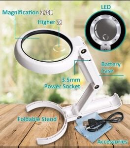 Proskit Ma-025 Katlanabilir Masa ve El Tip Büyüteç Usb Ledli