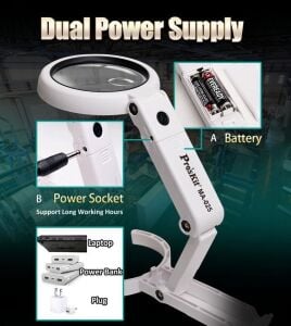 Proskit Ma-025 Katlanabilir Masa ve El Tip Büyüteç Usb Ledli