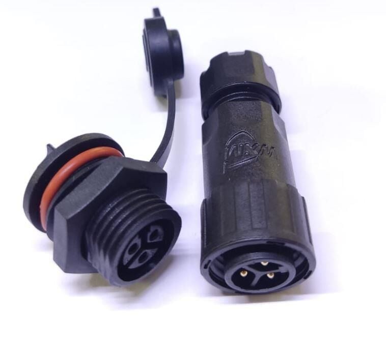 3 Pim mini Ip67 Su Geçirmez 12mm Takım Konnektör Plastik IC-266M-3P ( Erkek Seyyar Dişi Şase Tip )