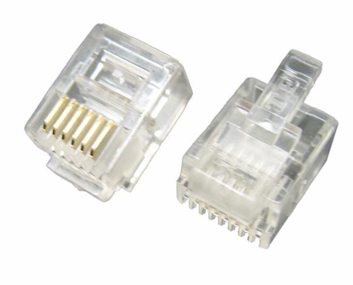 Plug 6P6C 6 Pin Telefon Konnektörü RJ12 (1 Adet)