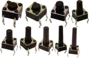 TACT  BUTON  6x6  Siyah 18mm