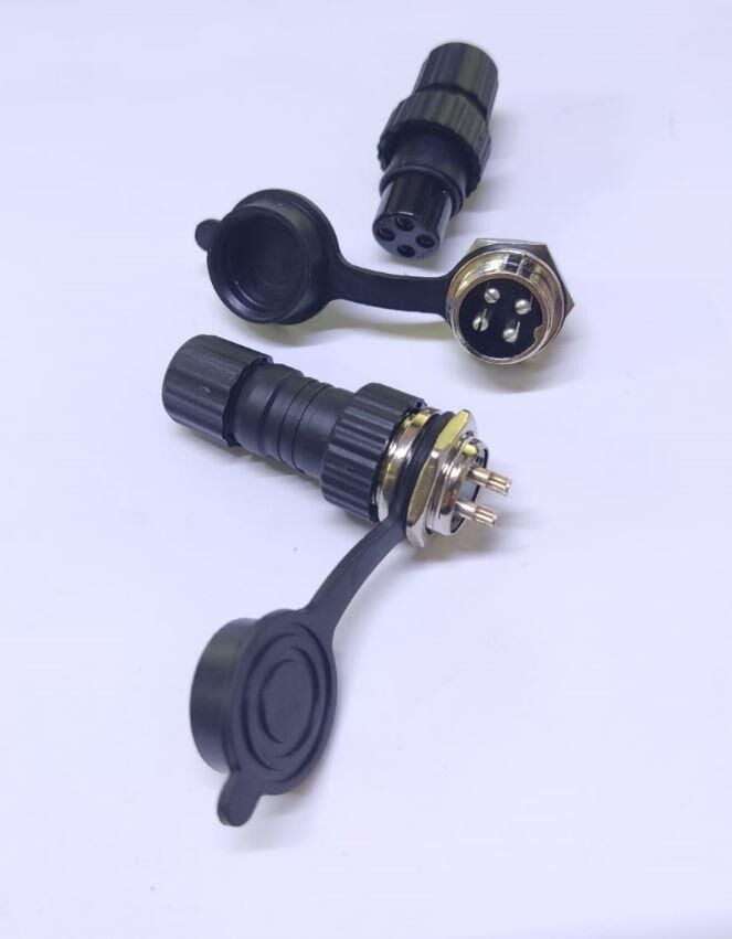 4 Pim Su Geçirmez 16mm Takım Konnektör Plastik GX16 IC-261N-4P ( Erkek Şase Tip Dişi Seyyar Tip )
