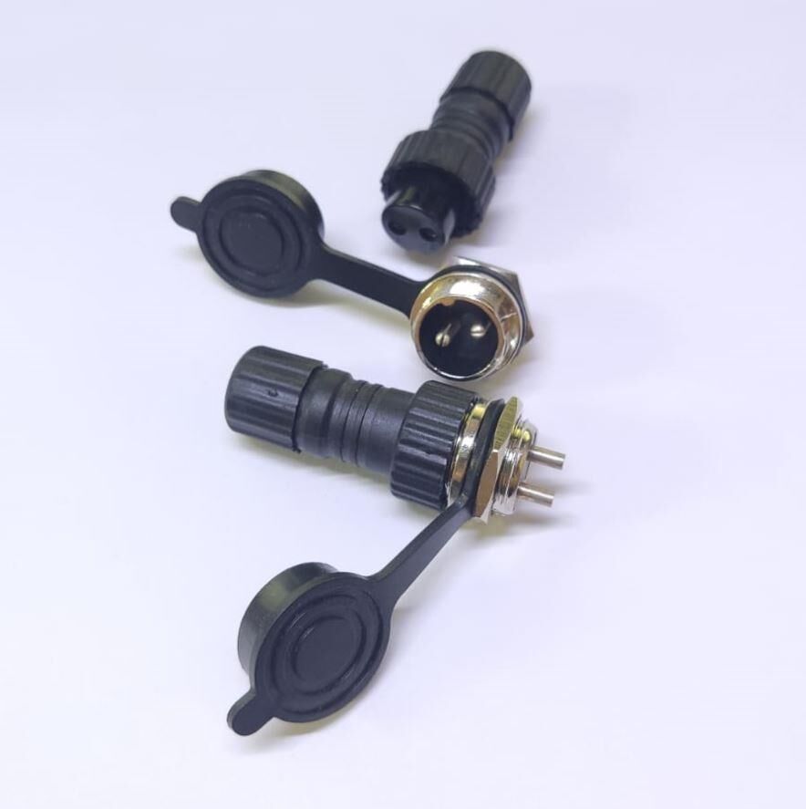 2 Pim Su Geçirmez 16mm Takım Konnektör Plastik GX16 IC-261N-2P ( Erkek Şase Tip Dişi Seyyar Tip )
