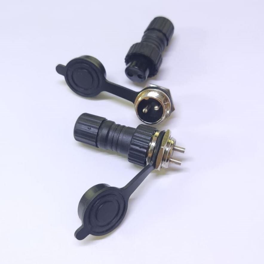 2 Pim Su Geçirmez 16mm Takım Konnektör Plastik GX16 IC-261N-2P ( Erkek Şase Tip Dişi Seyyar Tip )