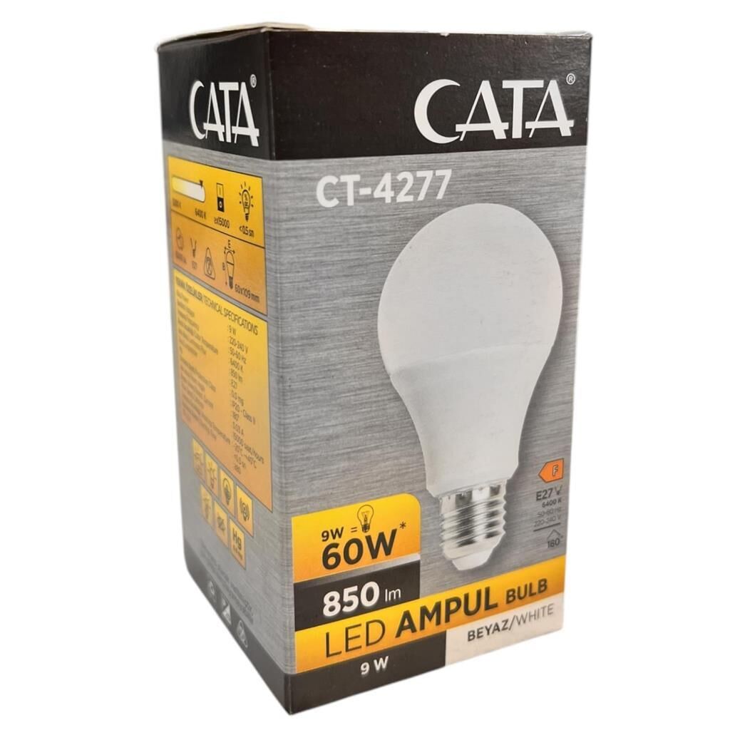 LED AMPUL E27 220V BEYAZ 9W 6500K 750LM  ERK  NOAS CATA