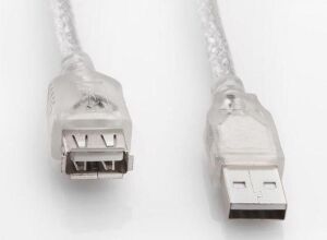 USB A ERKEK = A DİŞİ 1,5 mt KABLO UZATMA Şeffaf  S-LİNK SL-AF2015