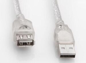 USB A ERKEK = A DİŞİ 1,5 mt KABLO UZATMA Şeffaf  S-LİNK SL-AF2015
