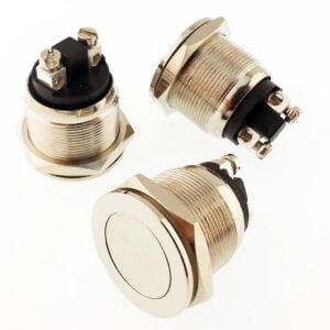 BUTON PBS-28B-2 YUVARLAK Metal 19mm 2 Pin VİDA PİN DÜZ KAFA D98  IC-182