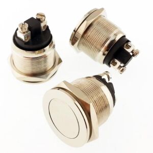 BUTON PBS-28B-2 YUVARLAK Metal 19mm 2 Pin VİDA PİN DÜZ KAFA D98  IC-182