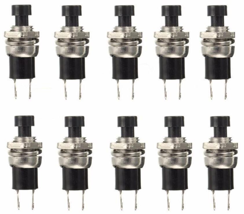 BUTON YUVARLAK  Metal 7mm SİYAH (PUSH SWITCH) DİAFON TİP  IC-177