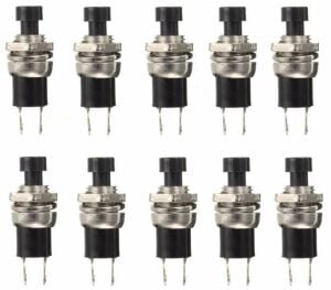 BUTON YUVARLAK  Metal 7mm SİYAH (PUSH SWITCH) DİAFON TİP  IC-177