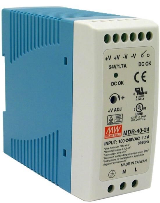 Meanwell Mdr-40-24 40w 24v 1,67a Ray Tip Güç Kaynağı