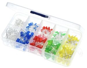 500 Adet 3mm 5mm Led Seti Beyaz Kırmızı Mavi Yeşil Sarı Renklerinde Plastik Çantada