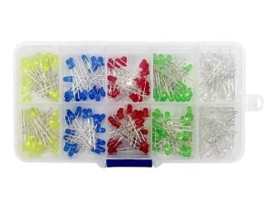 500 Adet 3mm 5mm Led Seti Beyaz Kırmızı Mavi Yeşil Sarı Renklerinde Plastik Çantada