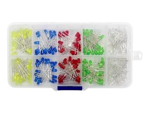 500 Adet 3mm 5mm Led Seti Beyaz Kırmızı Mavi Yeşil Sarı Renklerinde Plastik Çantada