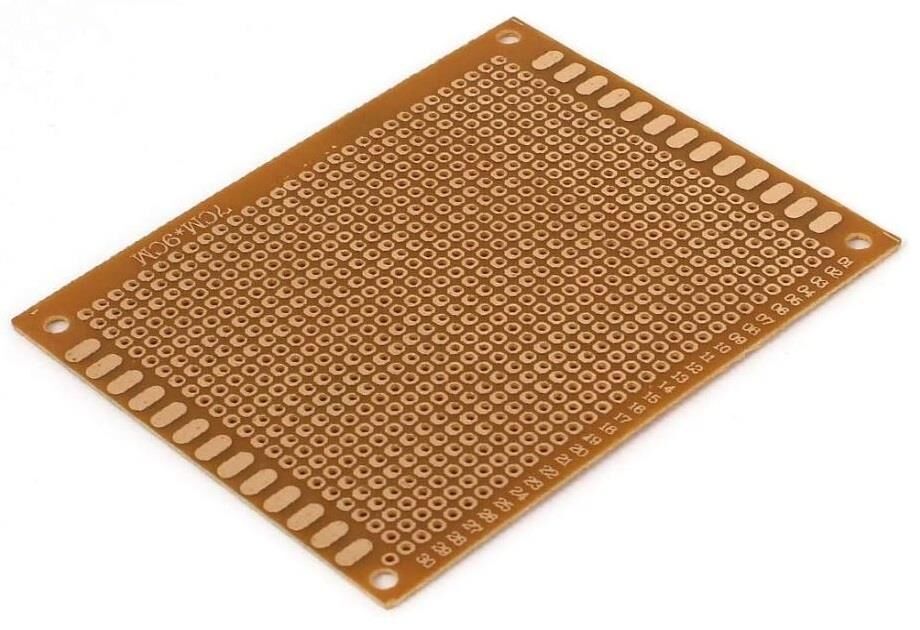 Delikli Plaket Bakır Tek Yüzlü 90x70 mm ( Pertinaks )