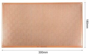 Delikli Plaket Bakır Tek Yüzlü 180x300 mm ( Pertinaks )