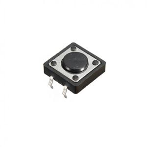 TACT  BUTON  12x12 Siyah 6,5 mm Yuvarlak  IC-202