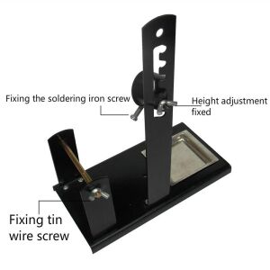 Havya Sehpası - Havya Standı Metal Lehim Makara ve Kalem Havya Tutuculu 100x200 mm Süngerli